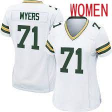 Women Green Bay Packers #71 Josh Myers White Nike Game NFL Jersey